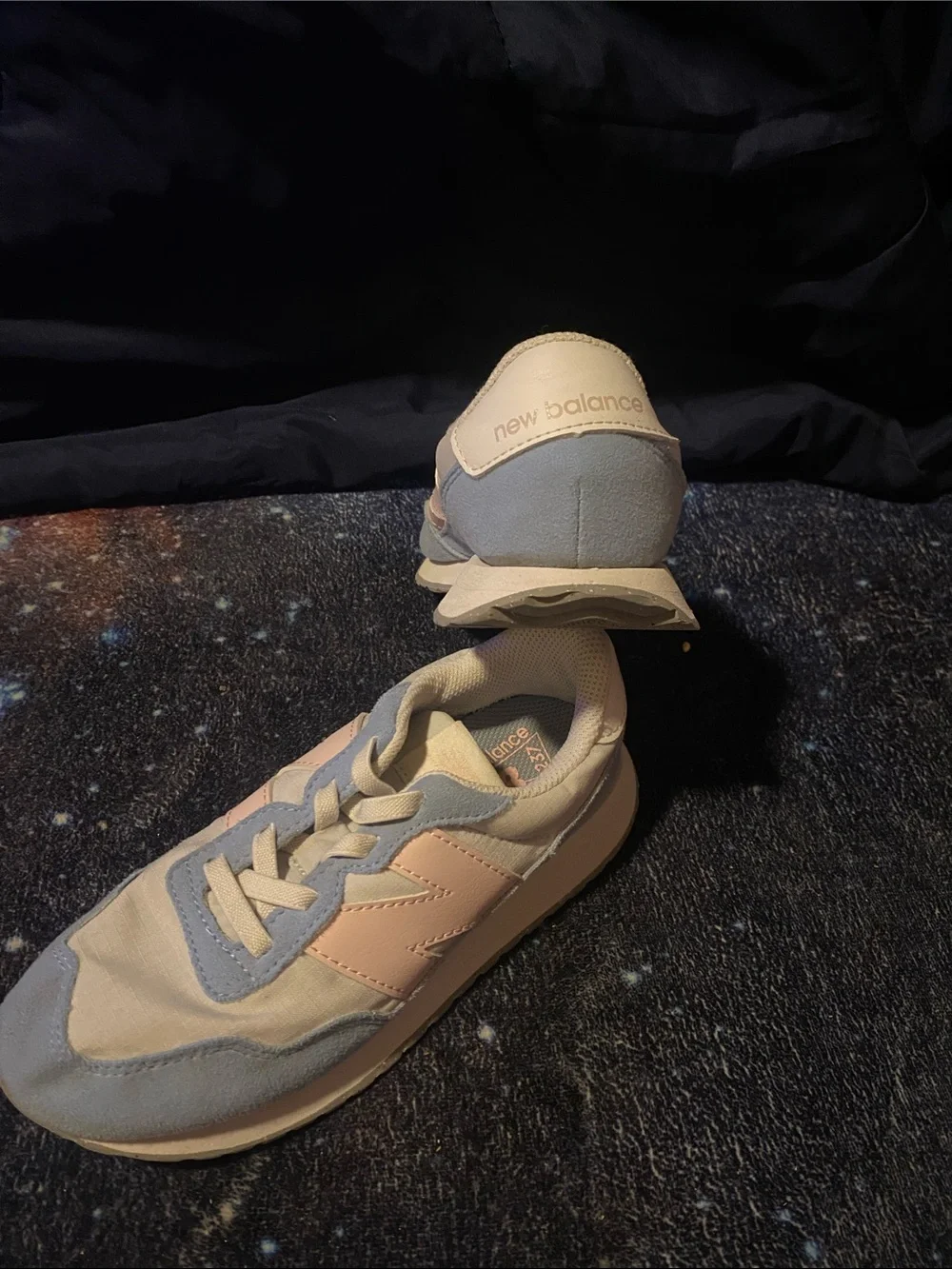 New Balance Retro Runner in Light Blue & Pale Pink